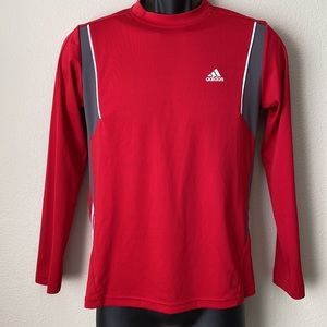 Boy’s Adidas Red Long Sleeve Athletic Shirt